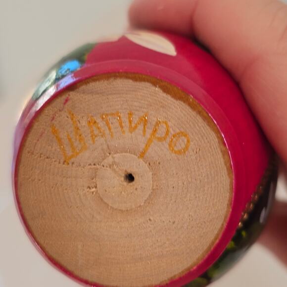 Russian Nesting Dolls Matryoshka Babushka Set of 5 Pink Gold Floral Signed Small - Picture 11 of 16